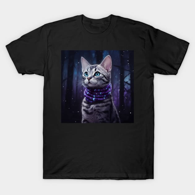 Silver Bengal Cat T-Shirt by Enchanted Reverie